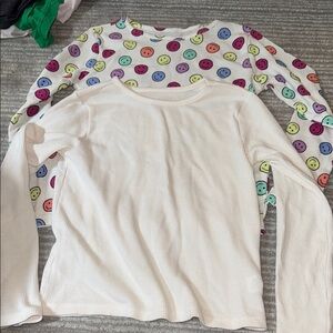 Set of 2, Children’s Place waffle long sleeve shirts for kids, size 7-8